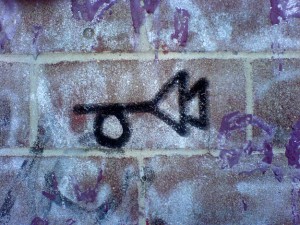 picture of graffiti depicting an image from The Crying of Lot 49