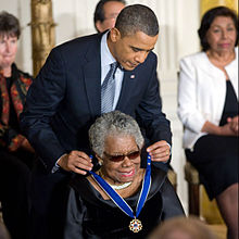 President Barack Obama presenting Angelou with the Presidential Medal of Freedom, 2011