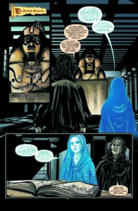 Sneak preview of comic page from Kickstarter: Frankenstein's monster meeting Mary Shelley.